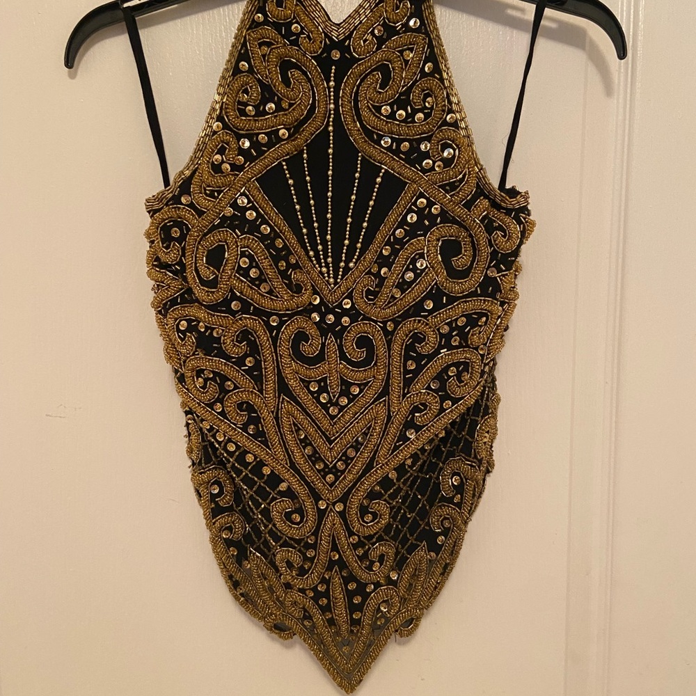 Stunning Gorgeous Kansas Ladies Beaded Top Size M